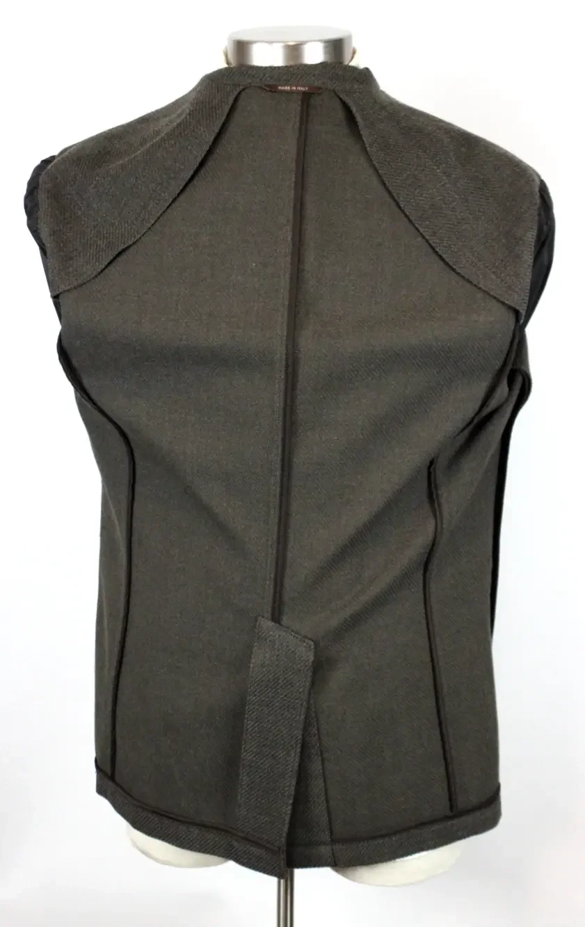 $1650 Canali Blazer 48 R (58 EU) Mens Brown Wool Cotton Nuvola Trim Sport Coat